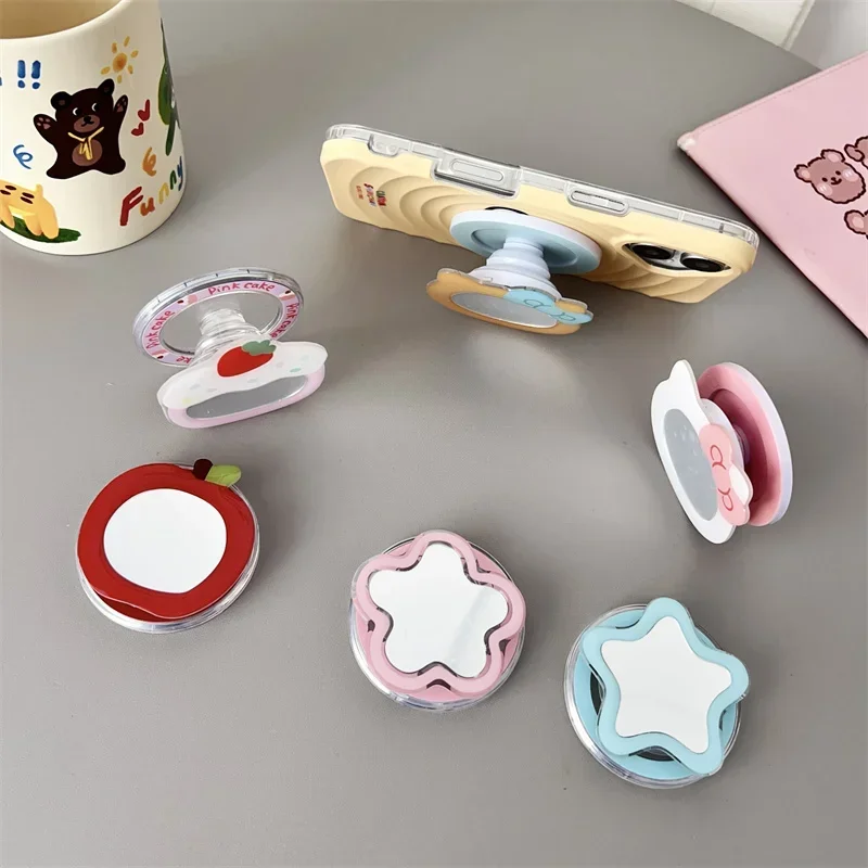 

Японская и корейская подставка для мобильного телефона с магнитной присоской в стиле Ins, ленивая подъемная крышка, зеркало, выдвижная настольная подставка