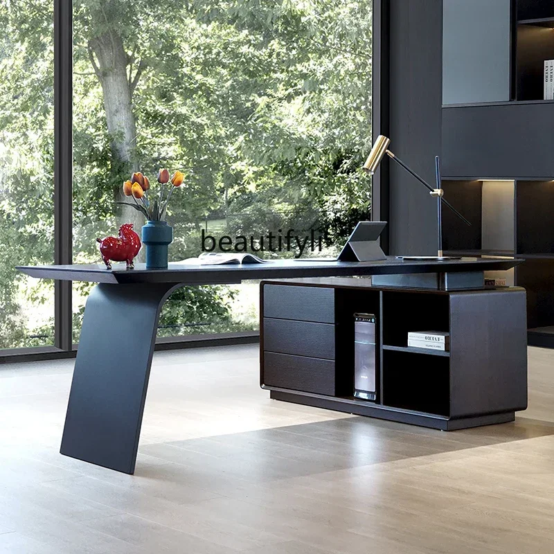 E153  Italian Minimalist Light Luxury Design Sense Study Home Desk Office Writing Desk Corner Desk Modern Simple