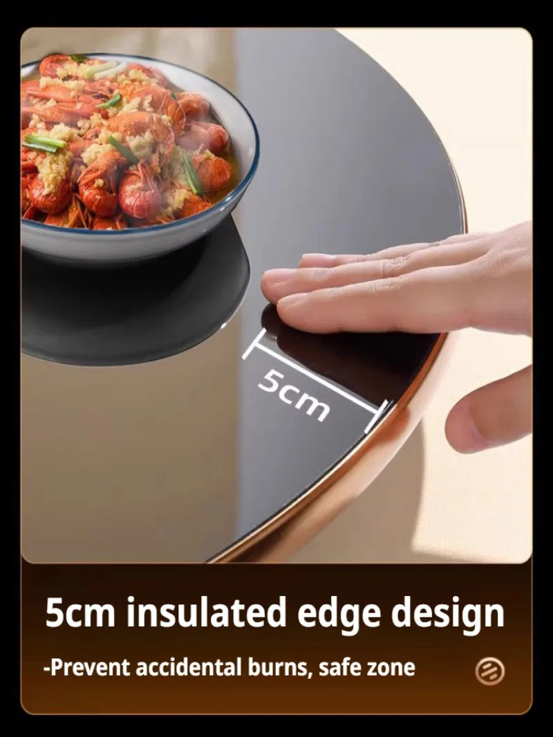 Smart Home Meal Insulation Board Multi-function Warm Food Heating Plate Insulated Round Dining Table