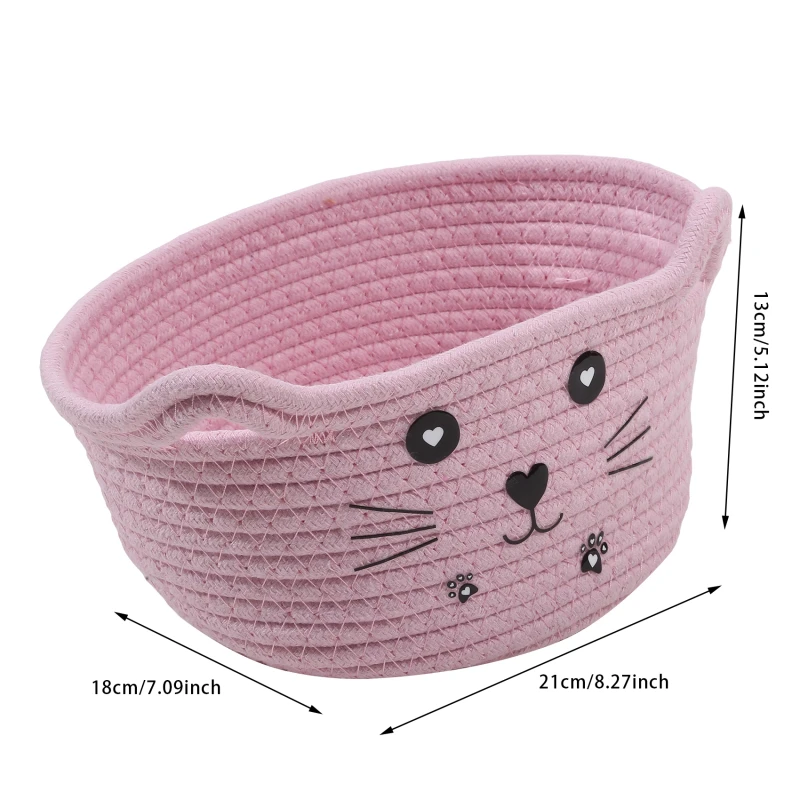 Mir de rangement en coton lavable avec oreilles de chat, finition de bureau, collation, maison, Japon, 1 pièce