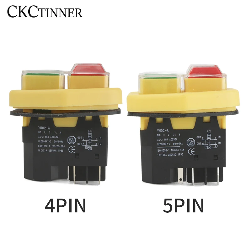 YH02 110V 220V Garden Tools Electromagnetic Starter Push Button Switches Machine Tool Equipment IP55 Waterproof Safety with 28A