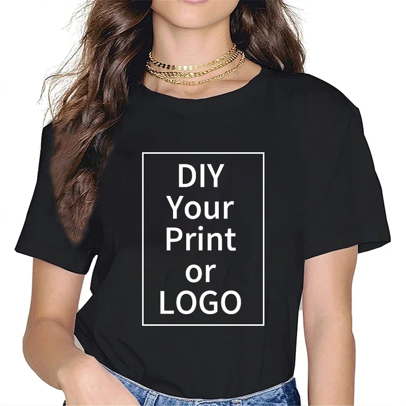 Custom T shirt Women Men Customised Printed 100% Cotton Short Sleeve Your Logo Photo Brand Text Tee Personalize Graphic Clothing