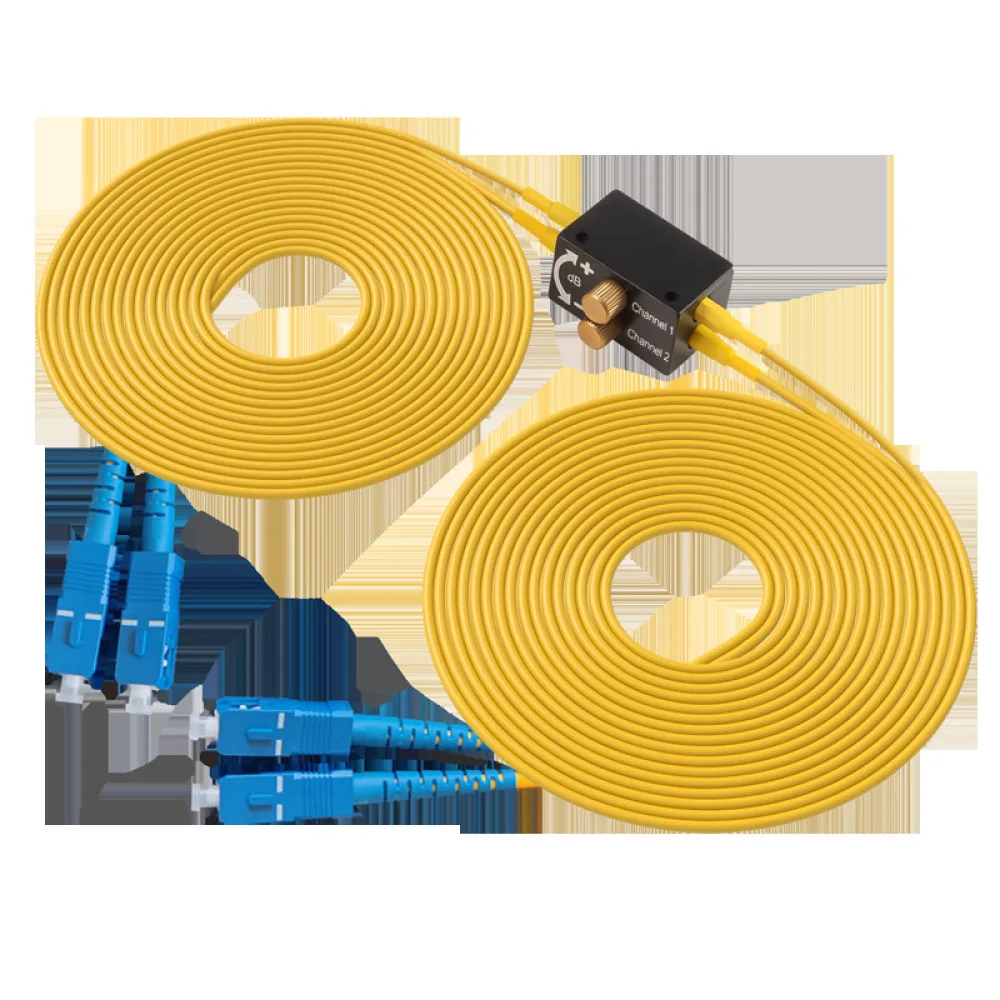 Adjustable Fiber Optic Attenuator FC UPC Manual Variable Optical Signal Power Attenuator For Telecom Network Data Center Testing