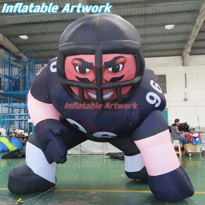 Publicidad integrada personalizada, jugador de fútbol americano inflable gigante para juguetes de decoración deportiva