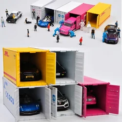 Diecast 1/64 Car Model Surrounding Scene Model Car Audi Mazda Container Diy Alloy Car Model Sand Table Decoration Toys for Boys