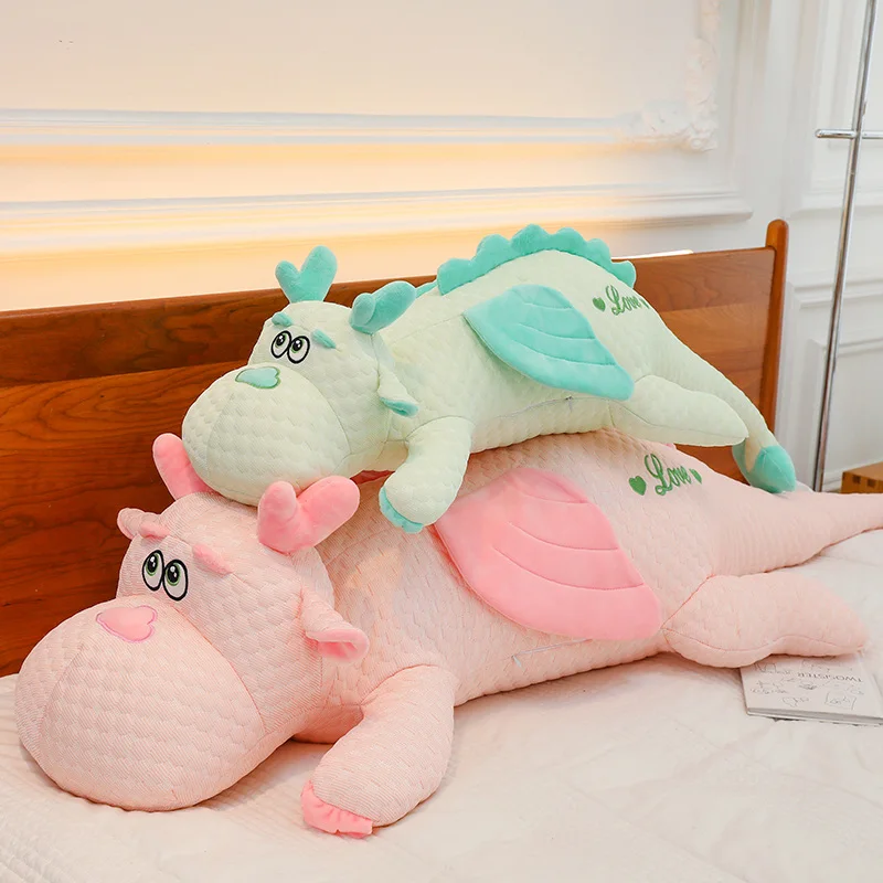 Fly Dragon 120cm Ice Silk Fabric Stuffed Candy Color Soft Baby Comfort Doll Cute Cartoon Pillow cushion Christmas Birthday Gift