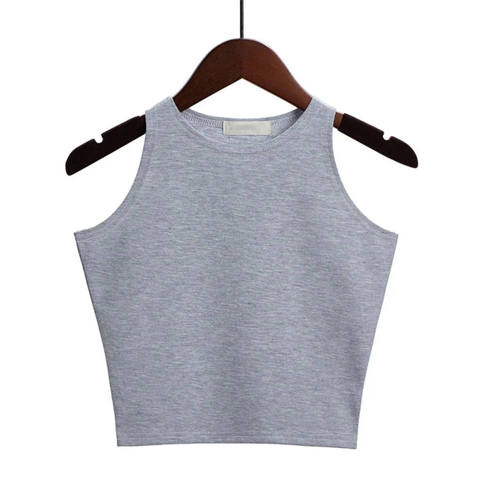 Women Summer Sleeveless Halter Basic Blouse Tops Sports Yoga Tank Casual Crew Neck Tank Tops Comfortable Soft Slim Clothing