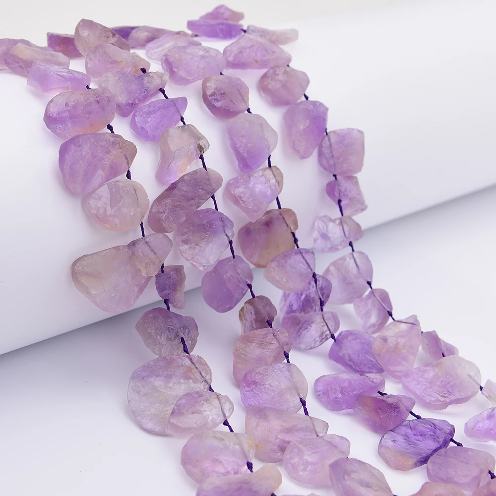 

APDGG Natural Purple Ametrine Rough Raw Nugget Gems Stone Freedom Beads 15.5'' Strand For Necklace Jewelry Making DIY