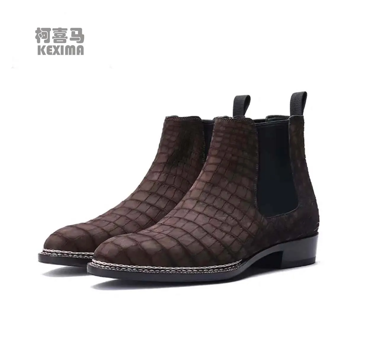 shenzhuangsanbao men crocodile boots male frosted crocodile skin winter boots male crocodile shoes