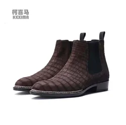 Shenzhuangsanbao stivali da uomo in coccodrillo stivali invernali in pelle di coccodrillo smerigliato maschile scarpe da coccodrillo maschili