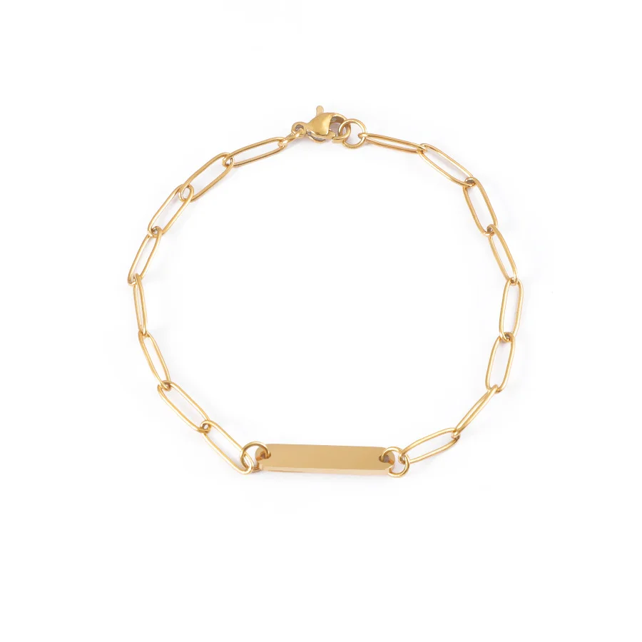 Women's Custom Engraved Name Bracelet, Minimalist Bar Design