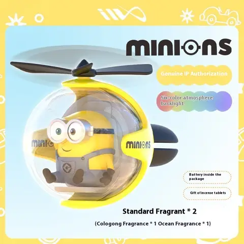 Minions Nuovo cartone animato Deodorante per auto Elica rotante Uscita Fragranza Design magnetico Accessori auto Profumo interno regalo