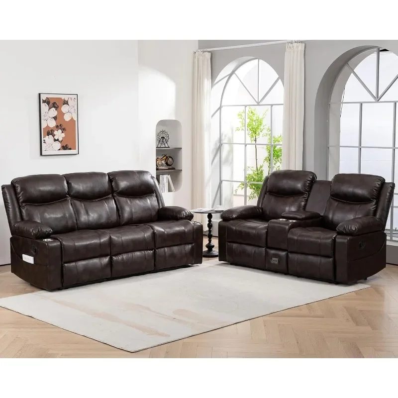 

Recliner Sofa Set - Reclining Sofa Couch Set, with Massage & Heat for Living Room Lazy Sofa Chair