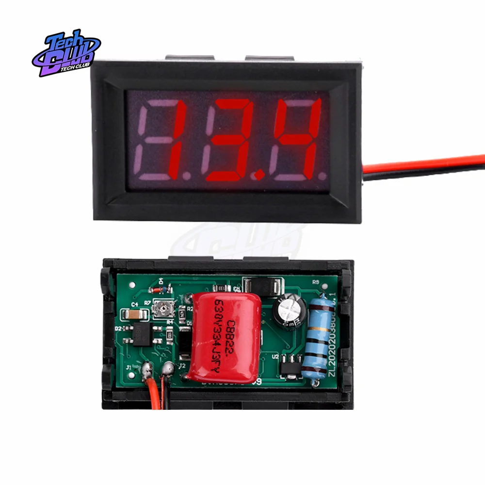 AC 70-500V 0.56" Inch LED Digital Voltmeter Voltage Meter Volt 2 Wires Red Green Blue Display DIY Instrument Tool