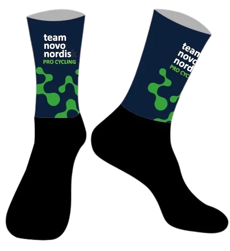 

LASER CUT ONE PAIR 2024 NOVO NORDISK TEAM Cycling Socks Antislip Bike Racing MITI Breathable FOR Men and Women