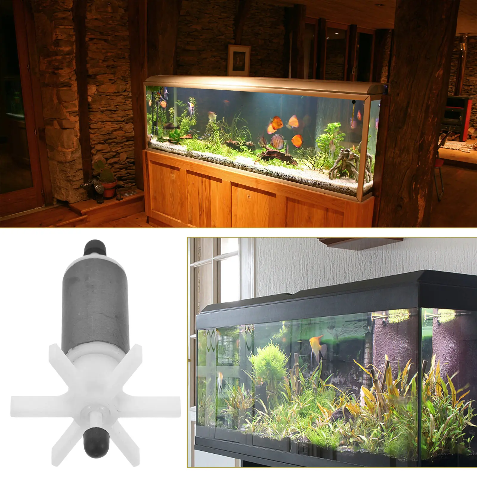 Submersible Pump Rotor Impeller Shaft Replacement Quiet Magnetic Filter Aquarium Fish Tank Pool Submersible Pump Rotor