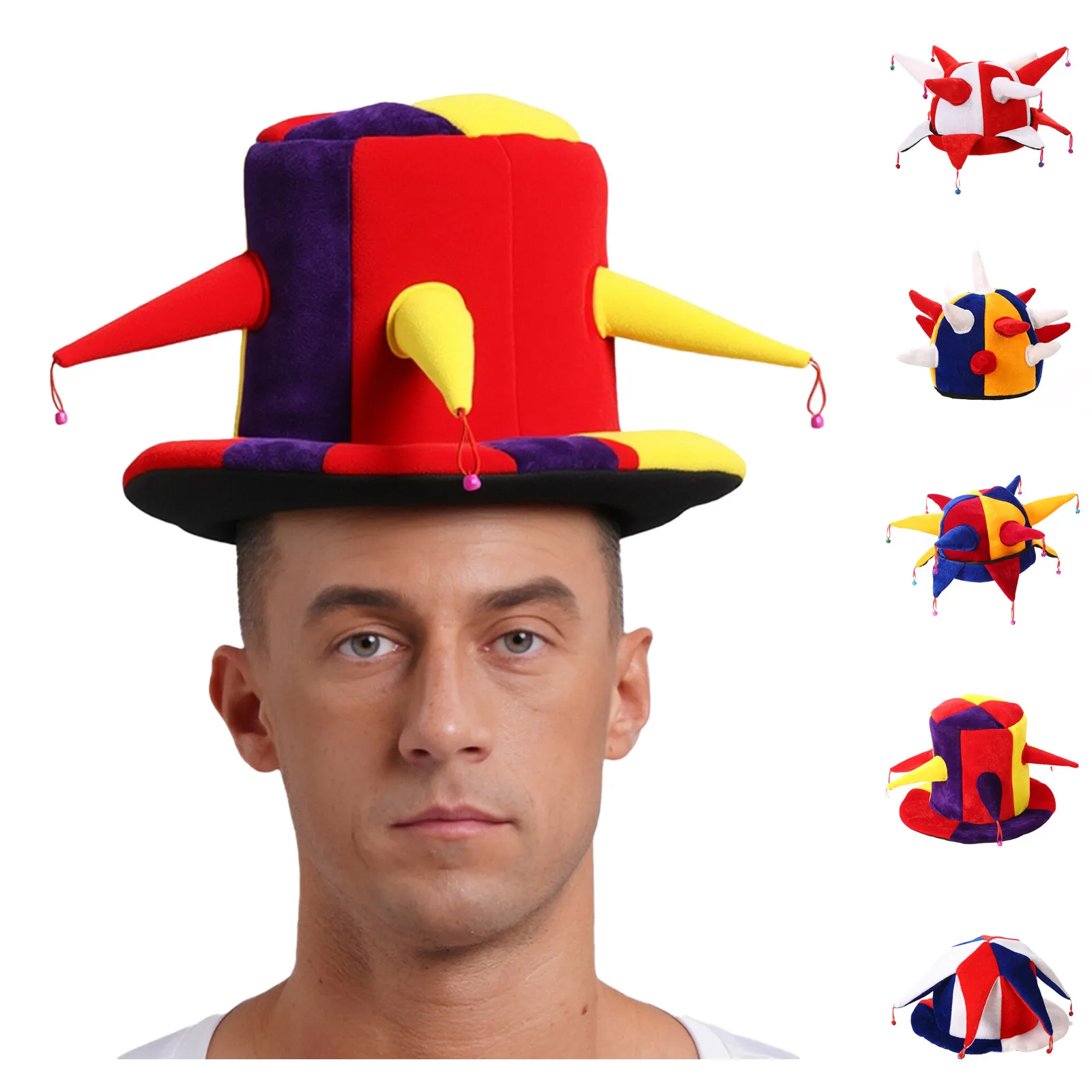 Narrhut, Kostümzubehör, Kostüm, Glocke, Clown, Zirkus, Performance, Mütze, Maskerade, Cosplay, Clown-Zubehör, Dekorationen