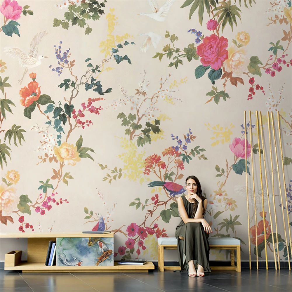Custom Rural flower wallpaper creative living room TV background wall wallpaper bedroom wallpaper mural home decoration