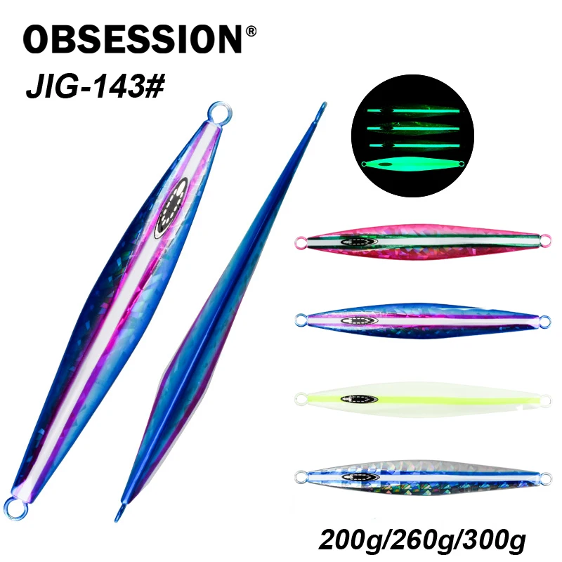 obsessao-j143-200g-260g-300g-afundamento-lento-metal-jigbait-fundicao-longa-queda-lenta-gabaritos-isca-de-agua-salgada-pesca-em-mar-profundo-jigging-isca