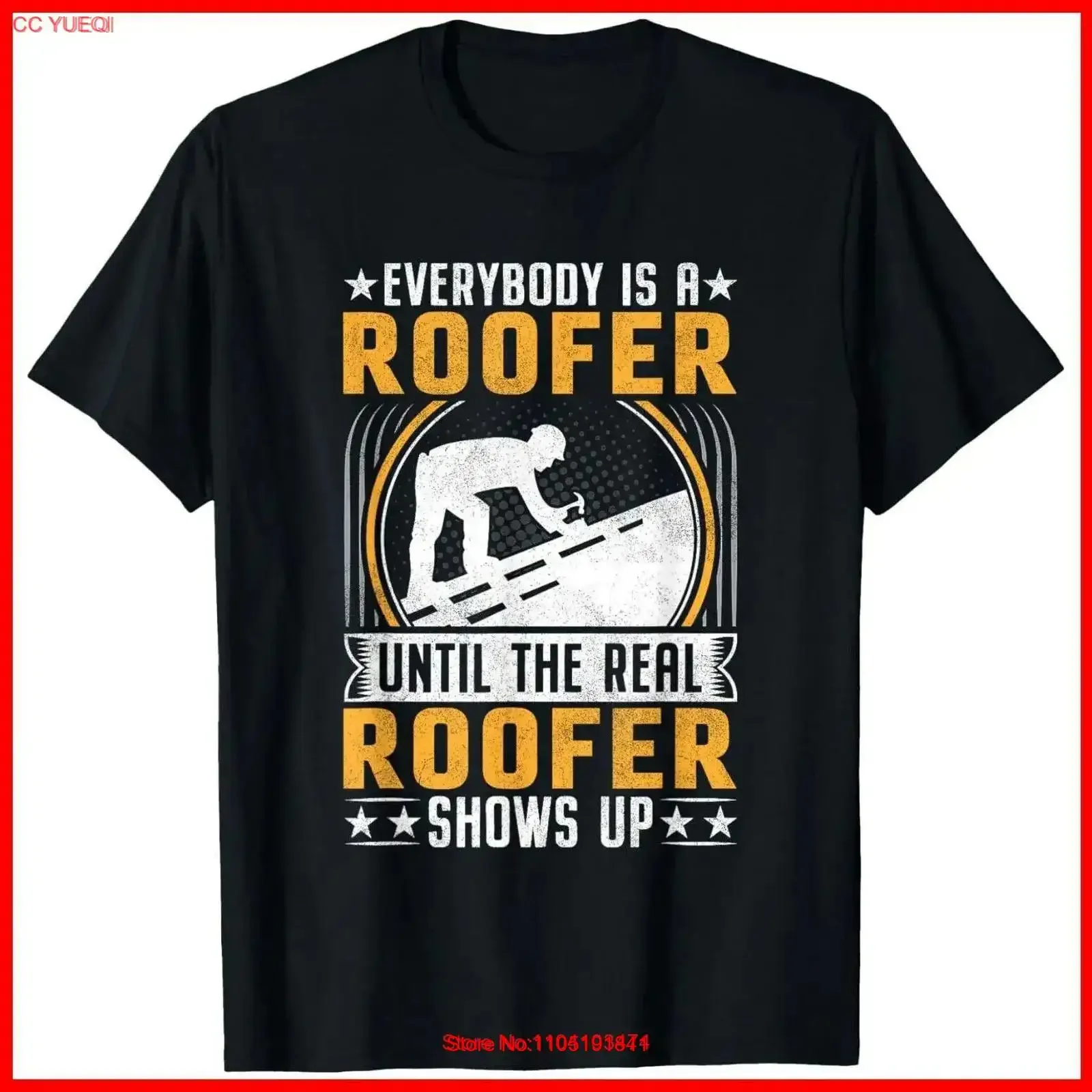 Roof Engineer Everybody Roofer Until The Real Shows Up Black Cotton T Shirt vintage Washed designer clothes Versatile