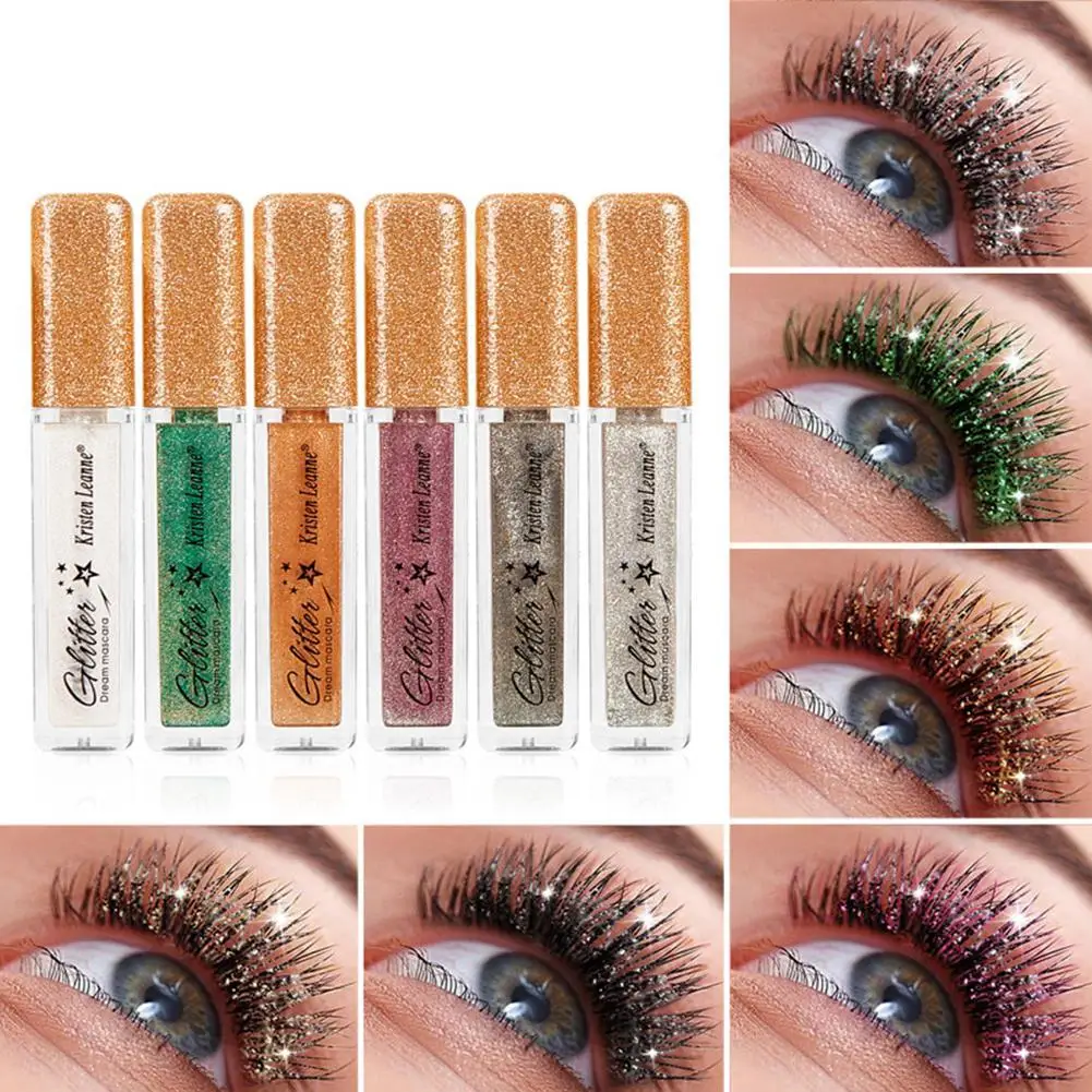 7 Colors Glitter Mascara Quick Dry Long Lasting Waterproof Curling Thick Shiny Eyelash Fashional Sexy Diamond Mascara For Makeup