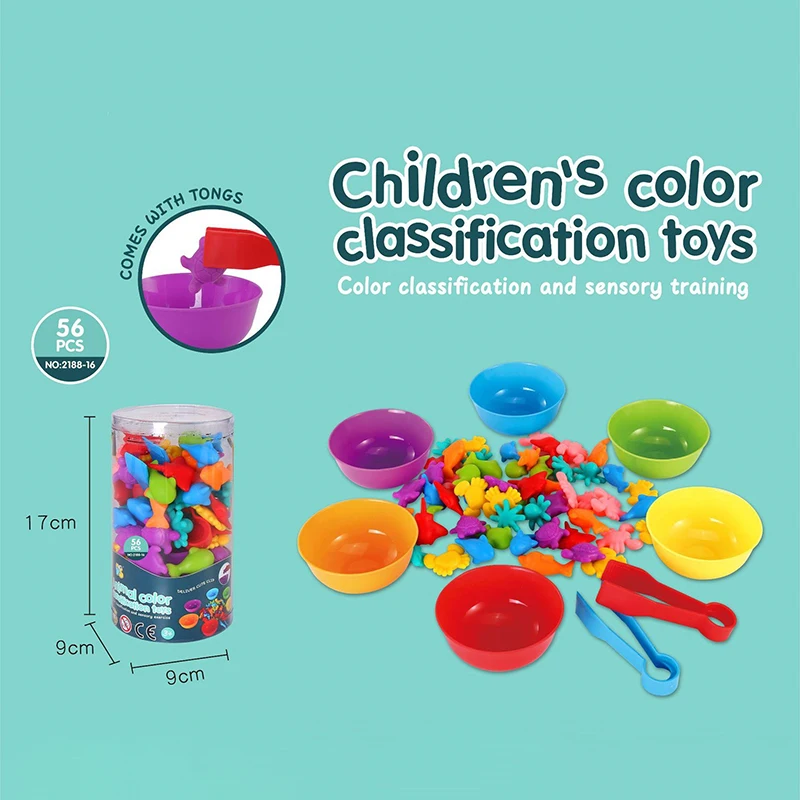 Children'S Rainbow Soft Glue Counting Classification Early Education Cognitive Toys Montessori Mathematics Teaching Aids Set