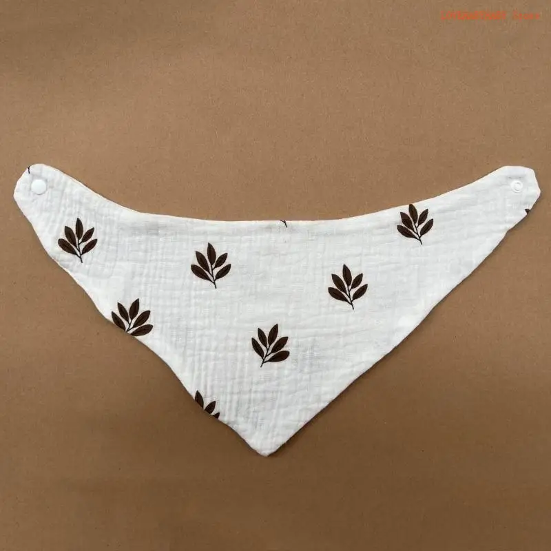 Baby Bib อ่อนนุ่มน้ำลายไหลผ้าฝ้ายผ้าฝ้ายพิมพ์ผ้าขนสัตว์สแน็ปสแน็ปทารกการงอกฟันผ้าพันคอผ้าพันคอการพยาบาล 4xbc