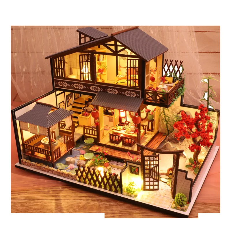 

Diy Doll House Miniature Wooden Furniture Home Miniature Dollhouse Accessories Model Kit Birthday Mdel Toy Creative Gifts
