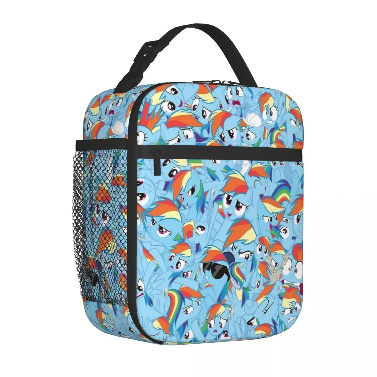 Bolsas de almuerzo con aislamiento Rainbow Pony Dash, bolsa térmica reutilizable, contenedor de almuerzo a prueba de fugas, bolsa de comida, bolsos de viaje para la playa