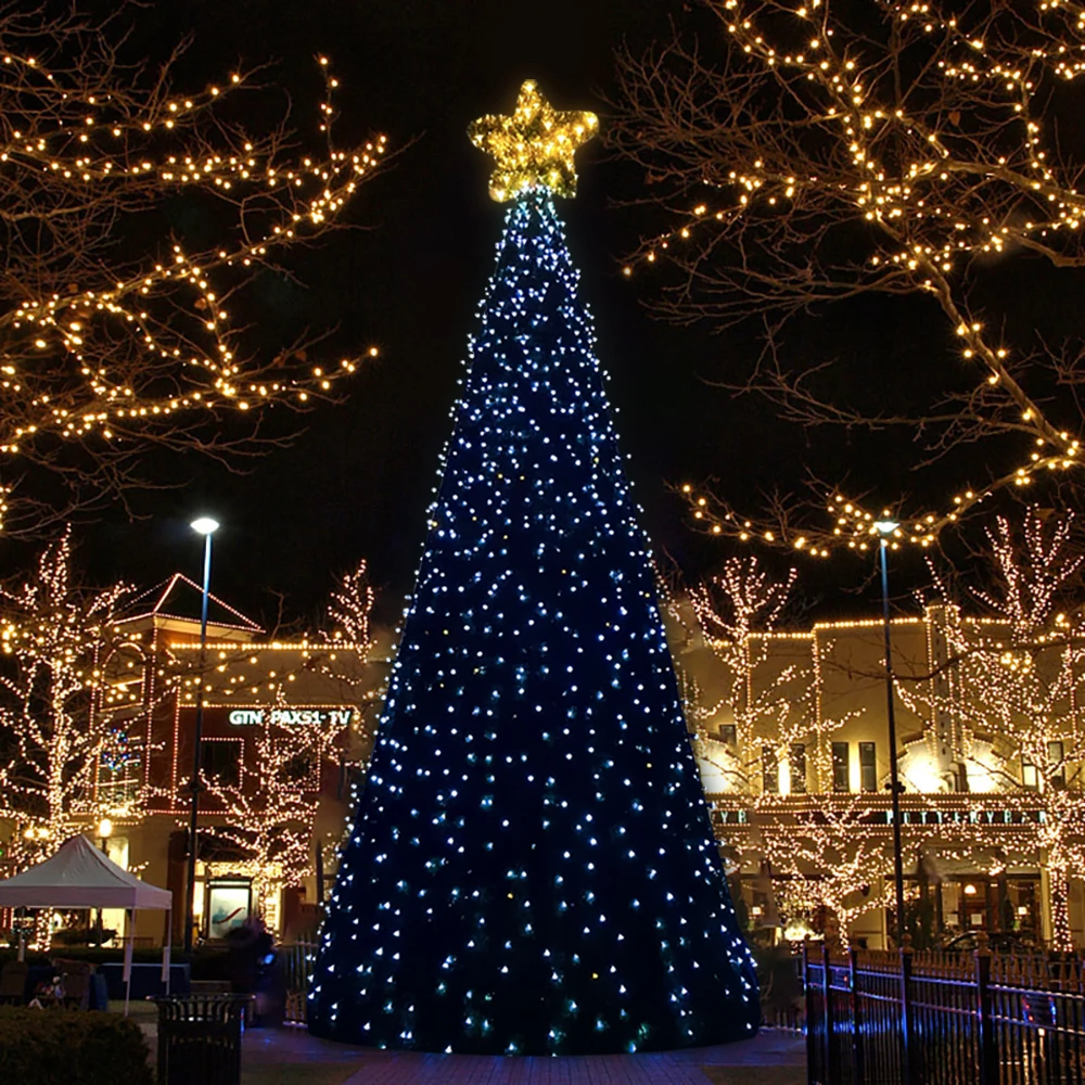 Ledemo Outdoor Artificial New Smart Multicolor Modern Luxury Christmas Tree With 9ft 8 Led Lights and Decoration