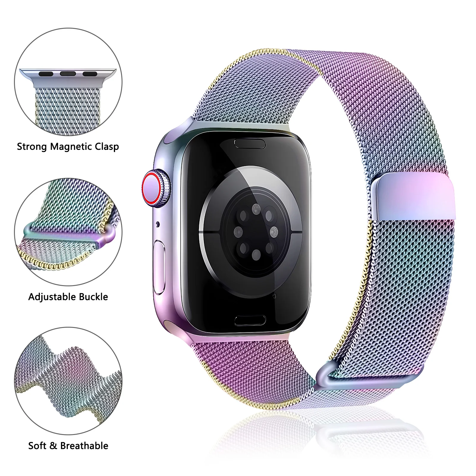 Bracelet à boucle milanaise pour Apple Watch Band, Correa Bracelet, iWatch Series 3, 4, 5, 6, SE, 7, 8 Ultra, 49mm, 40mm, 44mm, 45mm, 41mm, 42mm, 38mm