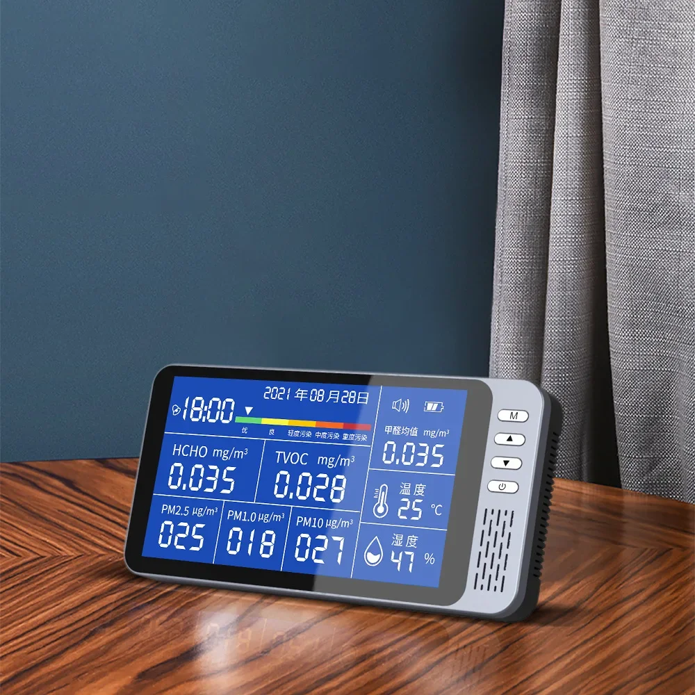 Fine Division Formaldehyde PM2.5 Detector Wall Mounted Desktop Dust Haze Air Quality Monitor