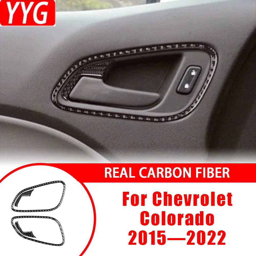 

Carbon Fiber Car Accessories Rear Door Handle Panel Puller Frame Interior Cover Tirm Sticker For Chevrolet Colorado Canyon 15—22