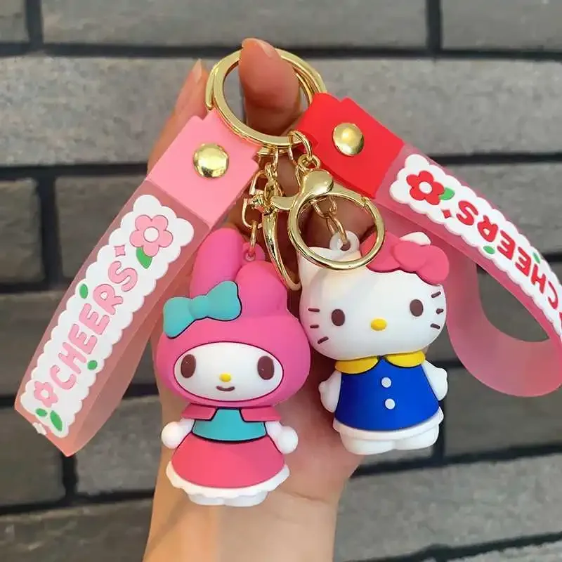 Sanrio My Melody Cinnamoroll Anime Kawaii Sanrio Ins Keychain Pendant Cute Cartoo Kuromi Fashion Bag Decoration Gifts Toys