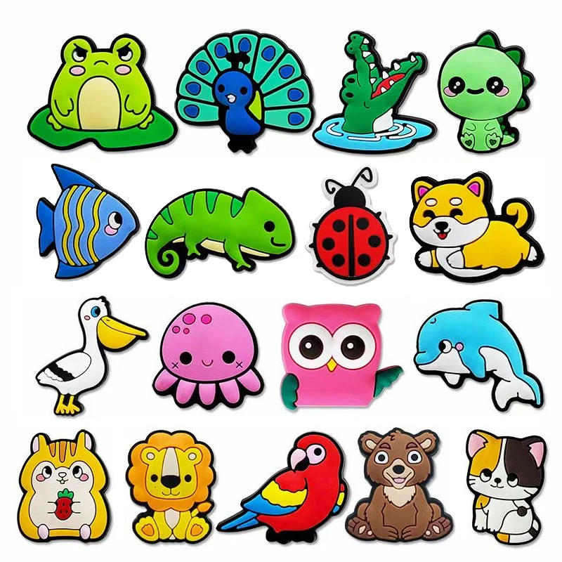 Cute Animals Frog Fish Dolphin Shoe Charms for Crocs Accessories Sandals Shoe Decorations Pins Kids Women Party Gift