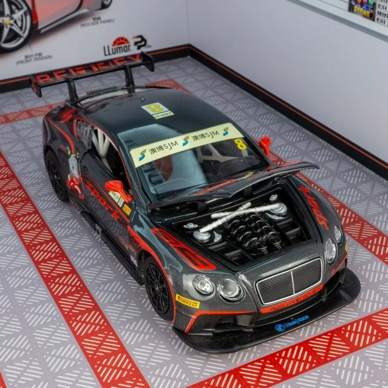 

Машинка-игрушка 1:24 GT3 Supercar, литая из сплава, с открывающимися дверями, на откатном механизме, изысканный спортивный автомобиль, украшение для детей