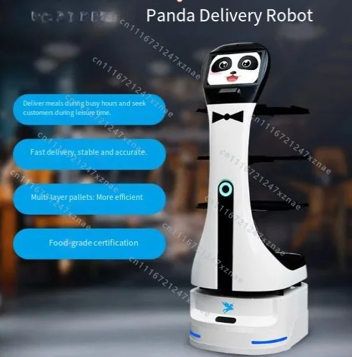 Automatic Serving Dish Passing Welcome Waiter，Pangolin Panda Intelligent Food Delivery Robot Hotel Restaurant Multifunctional