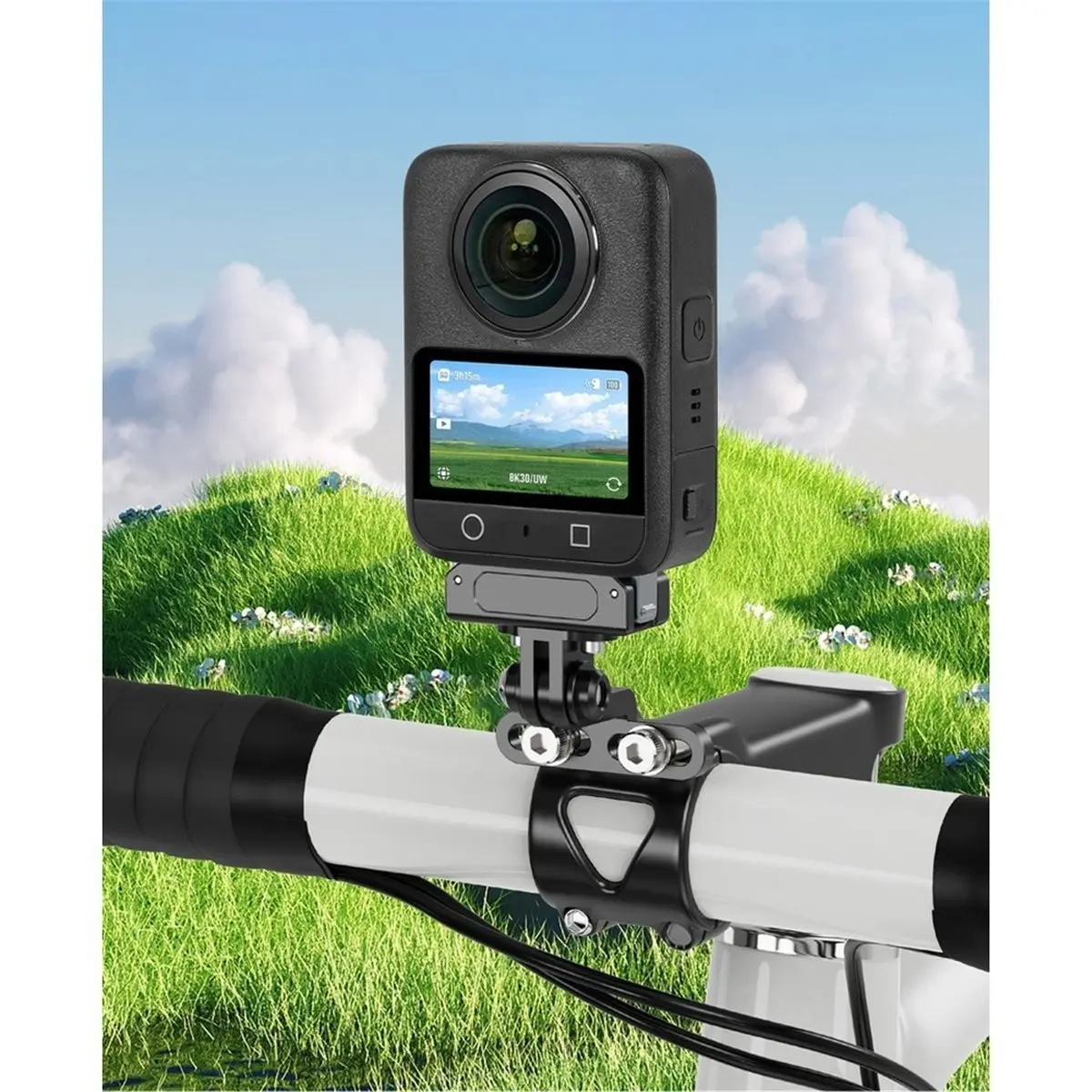 PHONE&GEAR Magnetic Camera Mount Cycling Front Headlight Bracket for GO Ultra/ 360 Action Camera Holder
