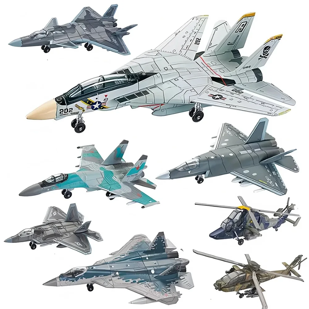 

1 Piece DIY 3D Puzzle Assemble Collection Toys T14 Tank F14 F22 J35 Fighter AH64 Helicopter Model Ornament Building Blocks Toy