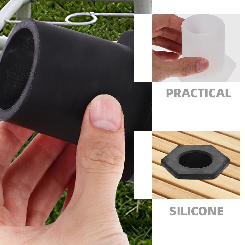 2 Pcs Granite Heavy Outdoor Umbrella Base Stablizer 800X800X650CM Silica Gel Silicone Table Plug Patio Hole