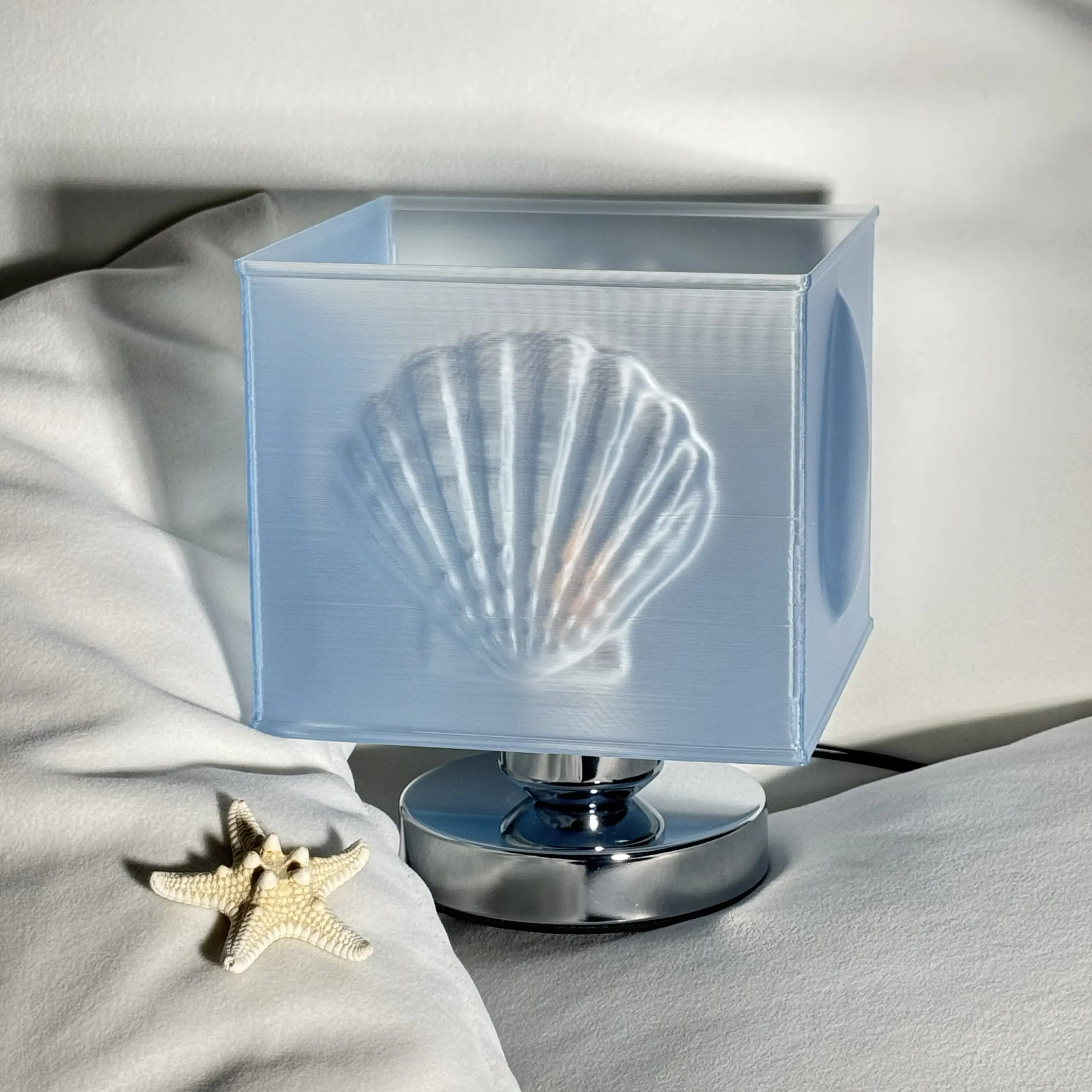 Blue Shell Relief Table Lamp Dimmable Bedside Atmosphere Light Creative Gift Home Bedroom Decor Lighting Fixtures