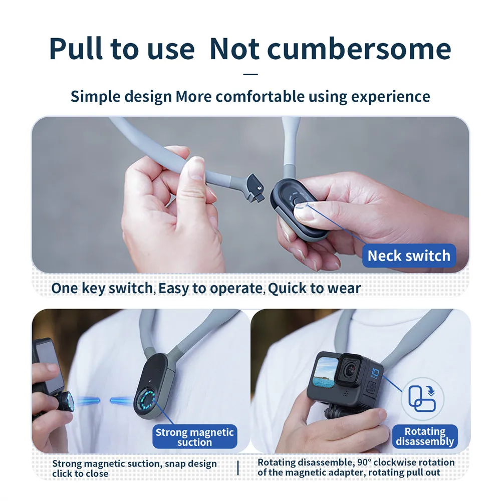 Top Siliconen Hals Hold Mount Voor Gopro Hero 11 10 9 8 7 6 5 Insta360 Osmo Action Smartphone Magnetische sport Camera Accessoire