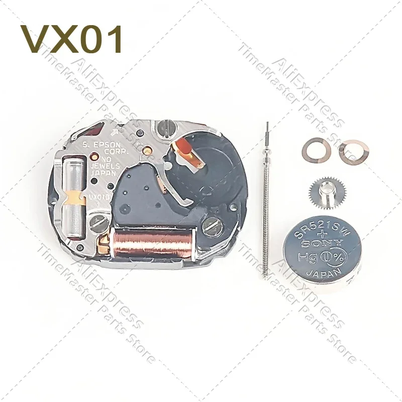 Suku cadang pengganti gerakan jam tangan, VX01 gerakan kuarsa tiga tangan tanpa kalender