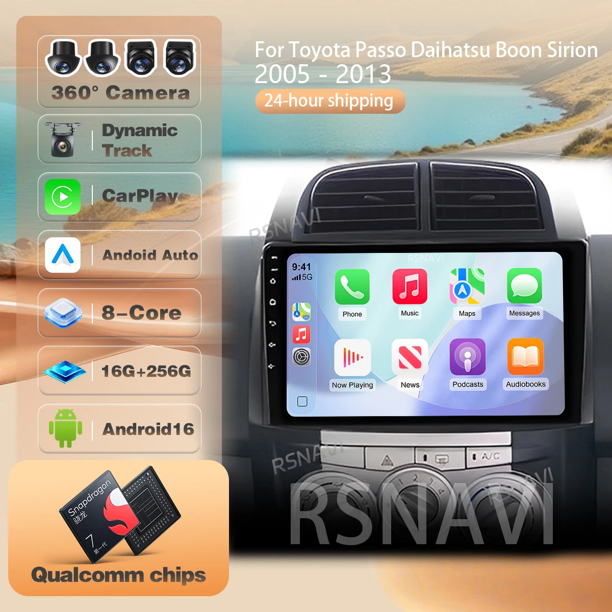 Для Toyota Passo, Daihatsu Boon, Sirion, Subaru 2000-2007: Автомобильная мультимедийная GPS-магнитола, автомагнитола, стерео-головное устройство Android 16