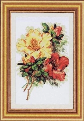 

Gorgeous Camellia Bouquet 34-46 Cross Stitch Kit Embroidery hoop Homfun Craft counted Decorations Needlework cross stitch set