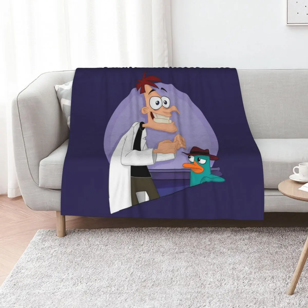 Doof and Perry Throw Blanket Blankets Sofas Of Decoration Thermal anime Extra Large Throw decorative Blankets