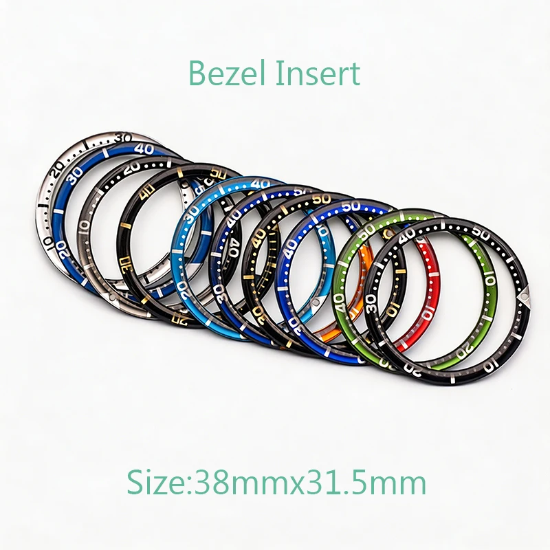 Mod 38mm*31.5mm Resin Aluminum Watch Bezel Insert Fits Seiko SKX007 SKX009 SRPD Watch Case NH36 NH35 Movement Men's Watch Parts