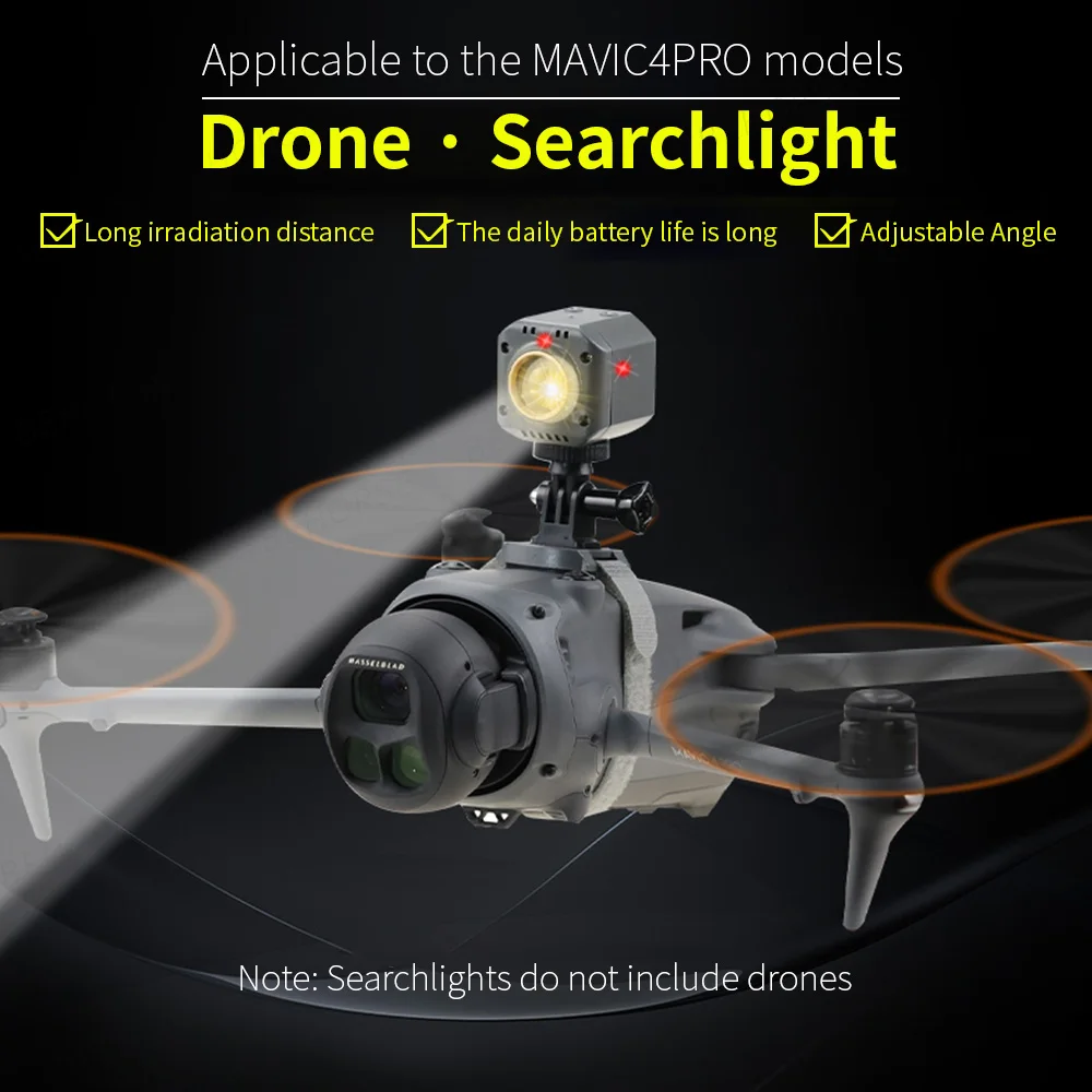 Mavic 4 Pro用トップサーチライト、ナイトナビゲーションライト、アダプター延長ブラケット付き、DJI Mavic 4 Proドローンアクセサリー