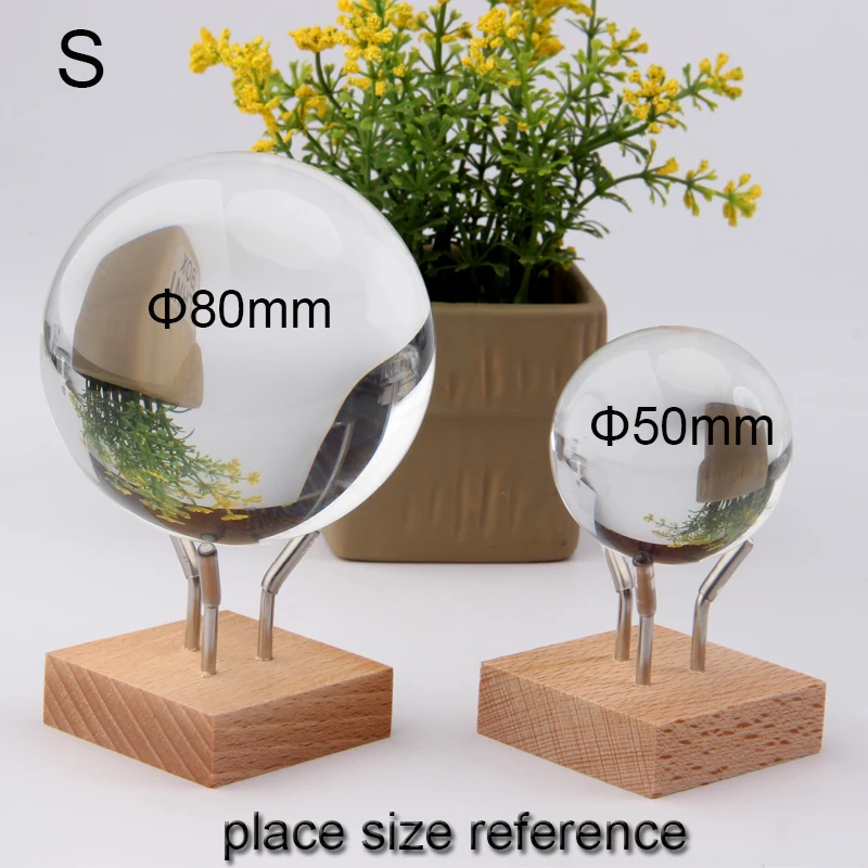 New arrival 5*5 Metal with wood base for crystal ball golf ball displays gemstone holder sphere stand