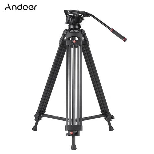 Andoer 전문 사진 삼각대 스탠드, 알루미늄 합금 파노라마 헤드, DSLR 카메라 캠코더용, 3 섹션 페이로드 10kg, D1801 